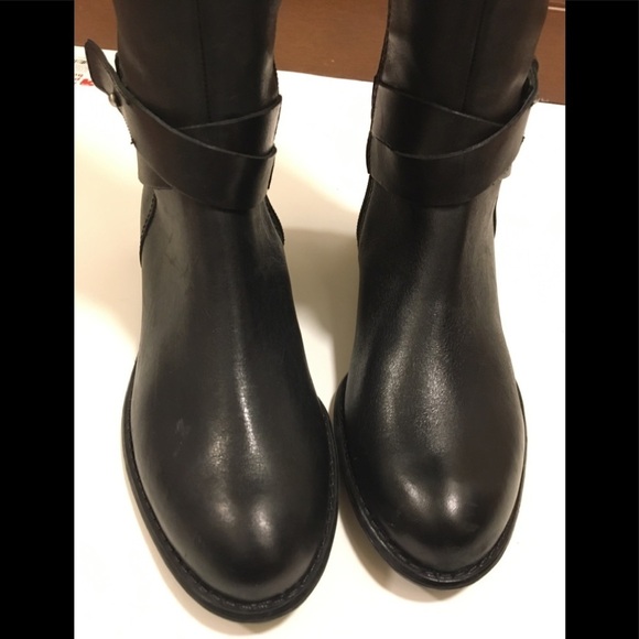 NWT Franco Sarto Canary Black Leather Riding Boot - Picture 3 of 12